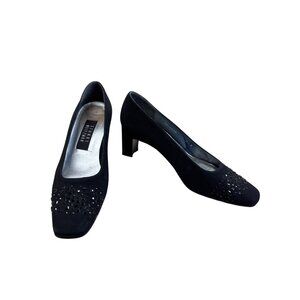 Stuart Weitzman Womens Black Leather Heeled 2.5 " Shoes  Size 7B SKU 7482